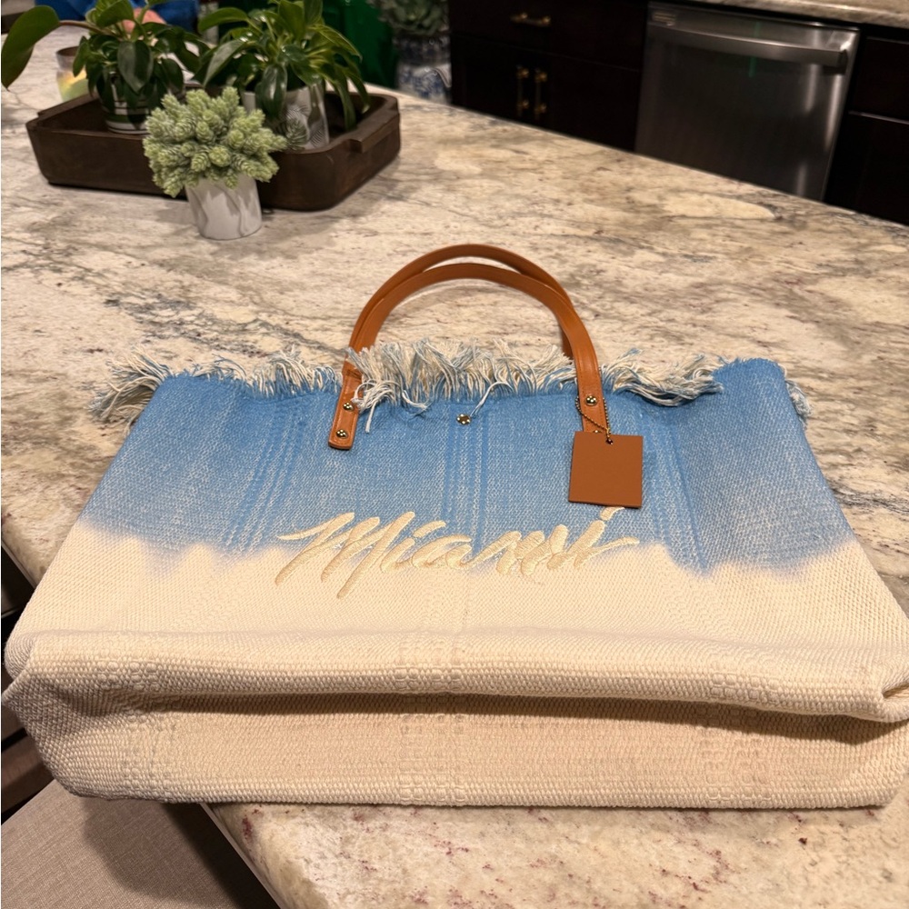 Echo Design Blue and Cream Tote Bag